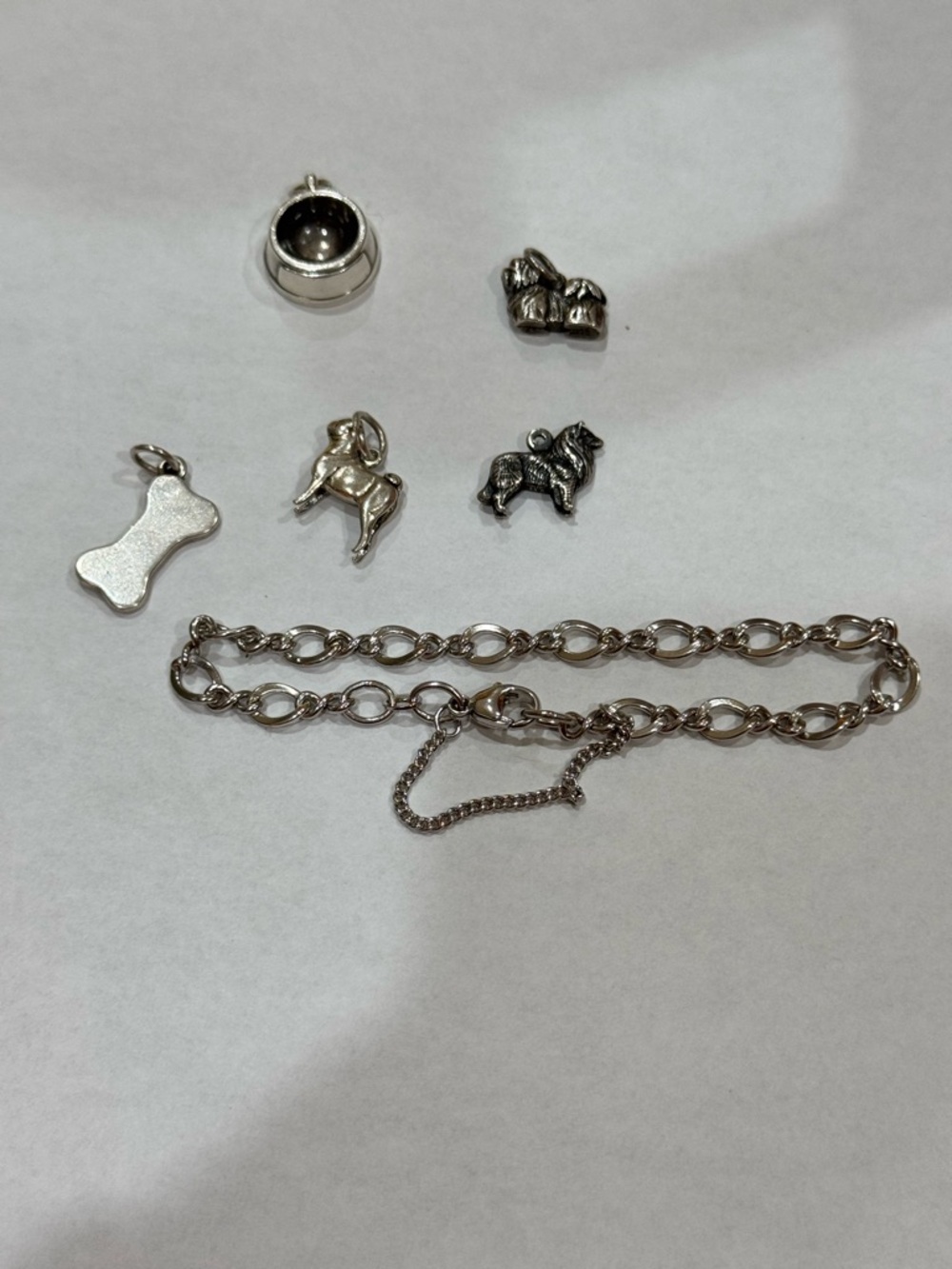 James Avery Silver Dog Charm Bracelet Set